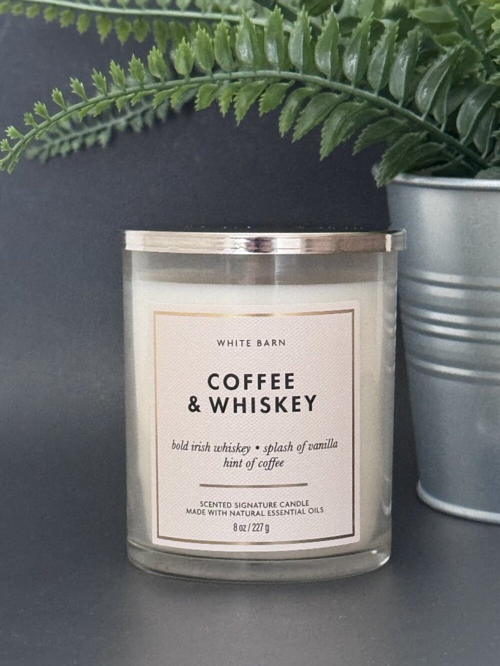 BBW Coffee & Whiskey White Barn Bath & Body Works Single Wick Candle